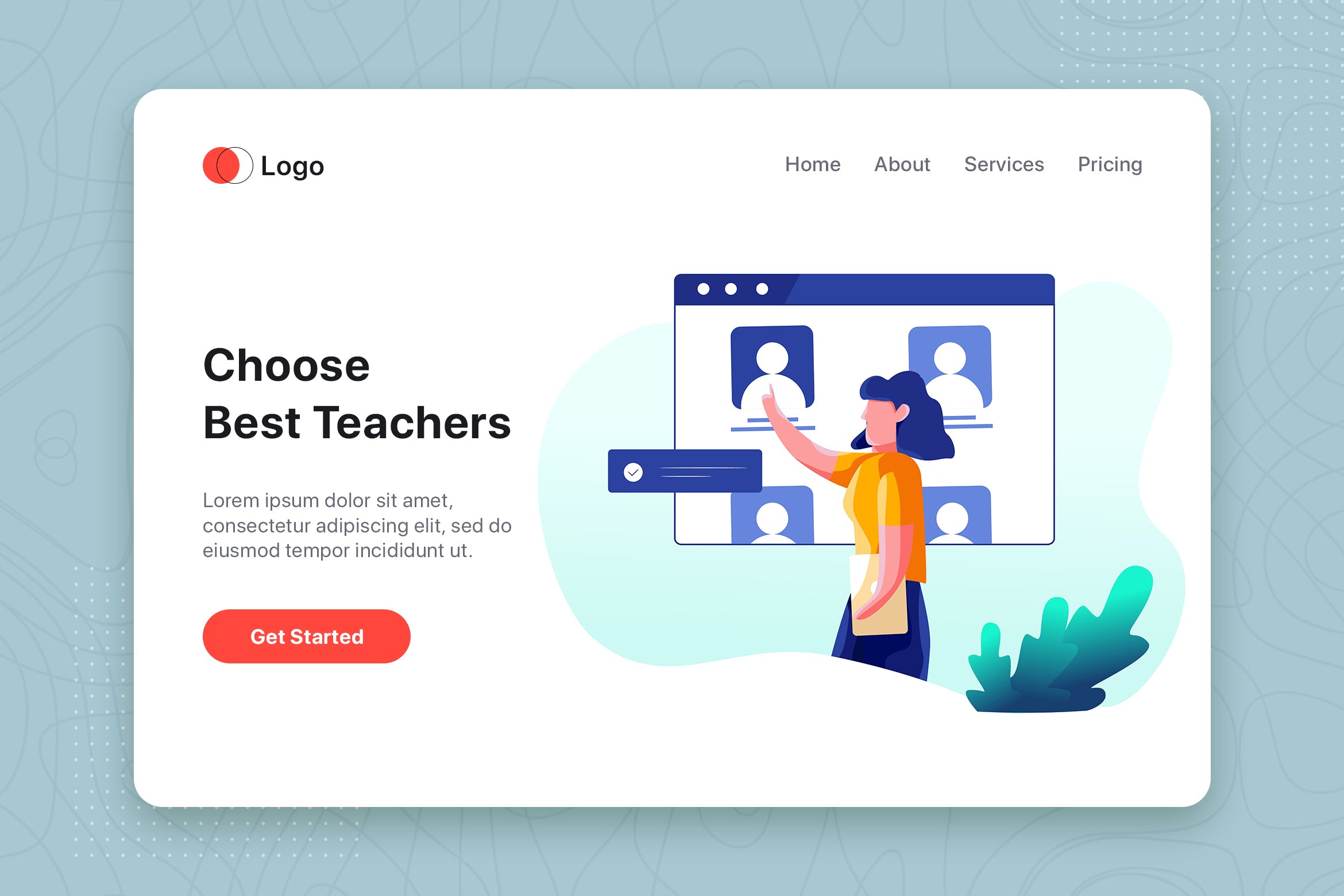 网络课堂矢量素材库精选概念插画设计素材v2 Online E-learning Illustration concept插图