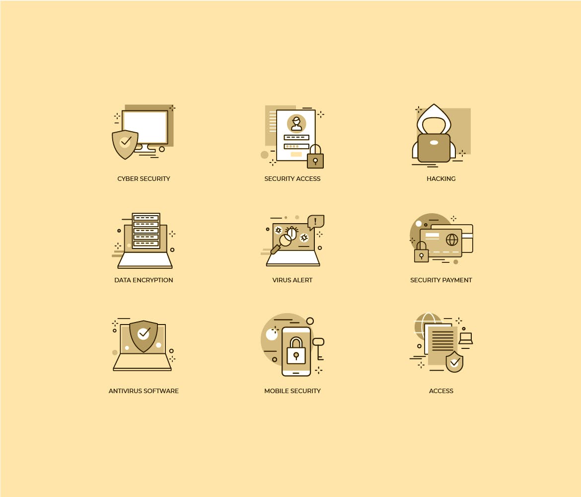 互联网安全主题扁平设计风格素材库精选概念插画素材 Internet Security Flat Design Concept插图(1)