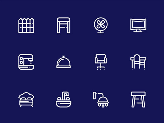 100 枚家居部件元素图标素材之家精选sketch素材