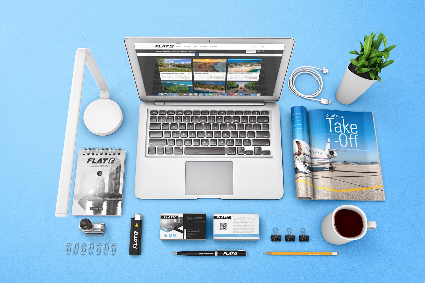 简约时尚清新配色的高品质品牌设计VI样机展示模型mockups插图