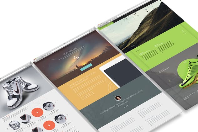 网站设计展示多维演示样机模板 3D Website Display Mockup插图(6)