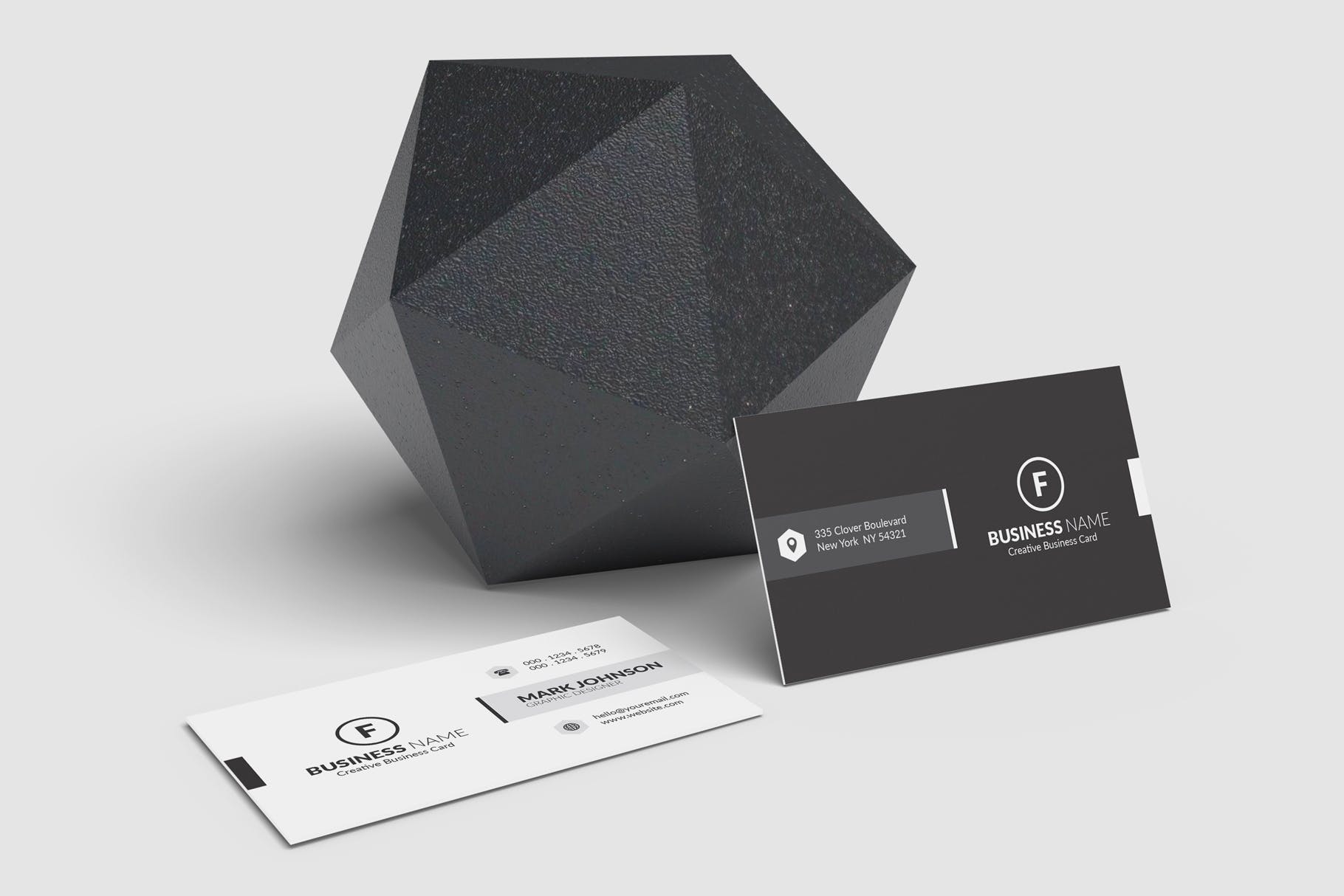 极简设计风格名片设计效果图素材库精选 Minimalist Business Cards Mockup插图(1)