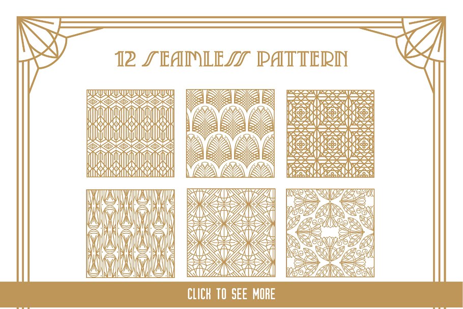 20世纪20年代装饰艺术英文字体&纹理 Serendior | Font & Seamless Patterns插图(13)