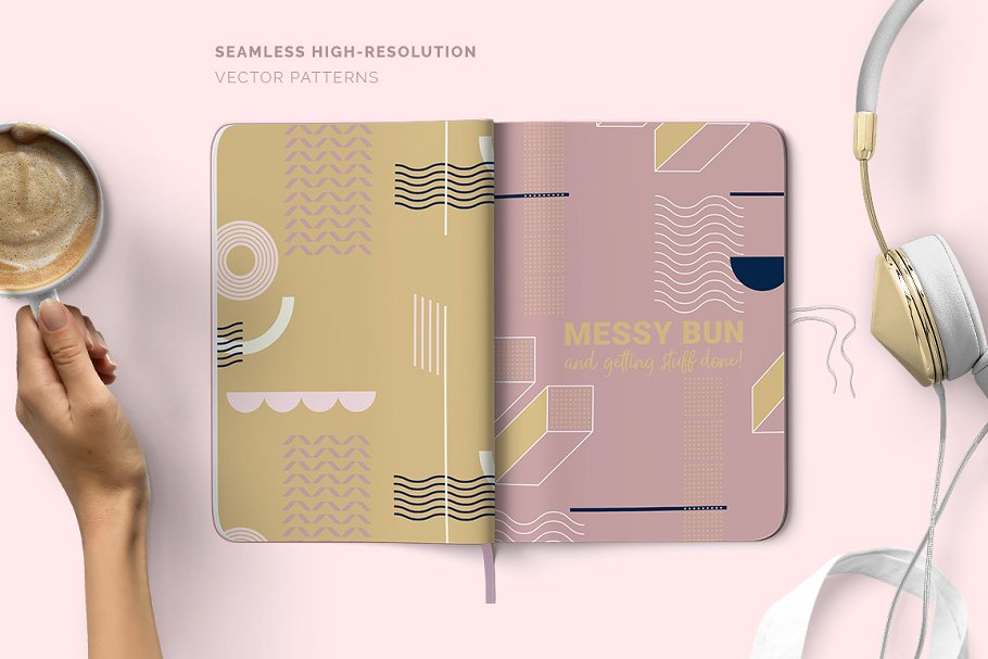 女性孟菲斯风格图形纹理背景 Girlboss Memphis Style Patterns插图(3)