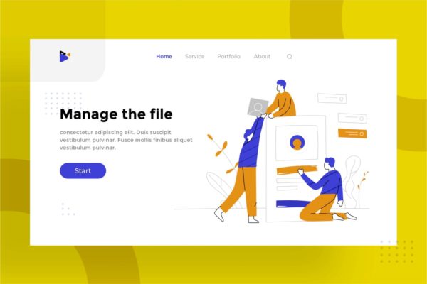 团队合作主题网站设计矢量插画素材 Team work illustration for website 1.4