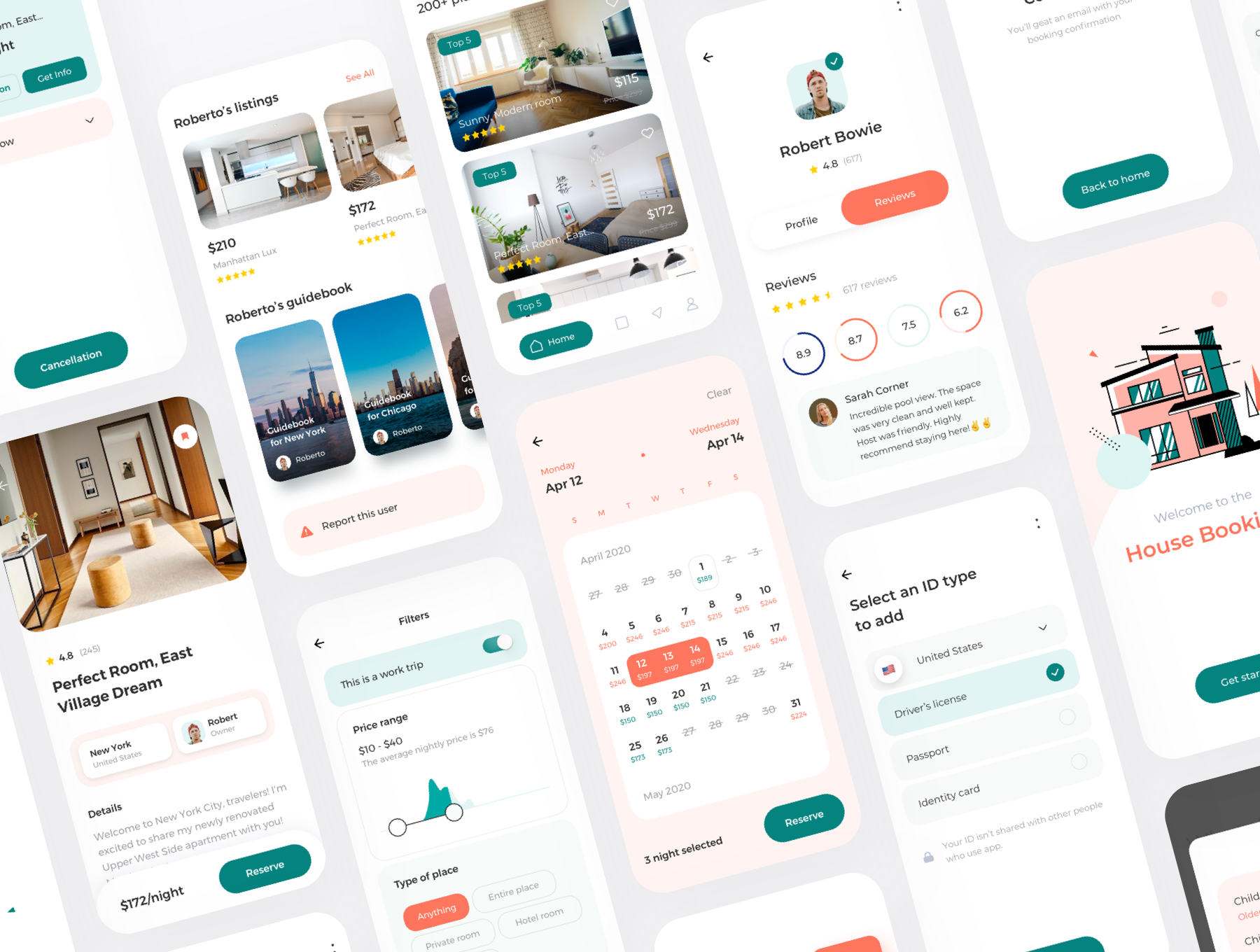 素材库下午茶：旅行房屋预订手机APP应用UI设计素材库精选套件插图(1)