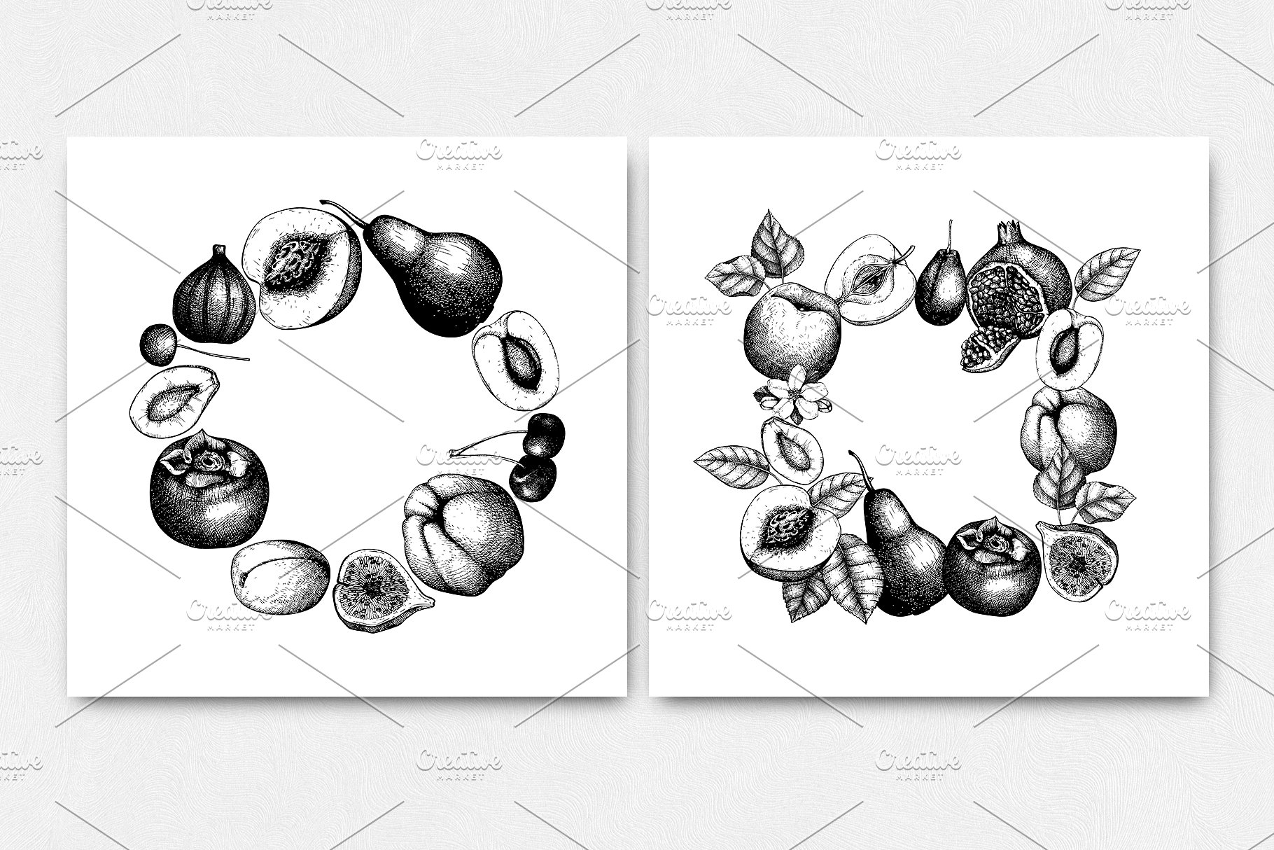 墨水手绘水果素材合集 Ink hand drawn fruit collection插图(3)