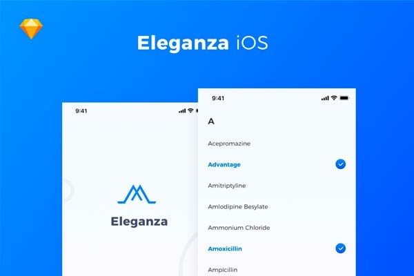 素材库下午茶：优雅的常规功能iOS APP UI KIT套装下载