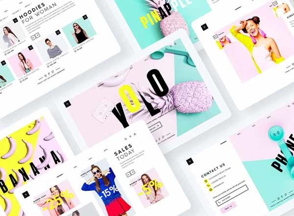 时尚糖果色UI Kit模版打包下载[psd]