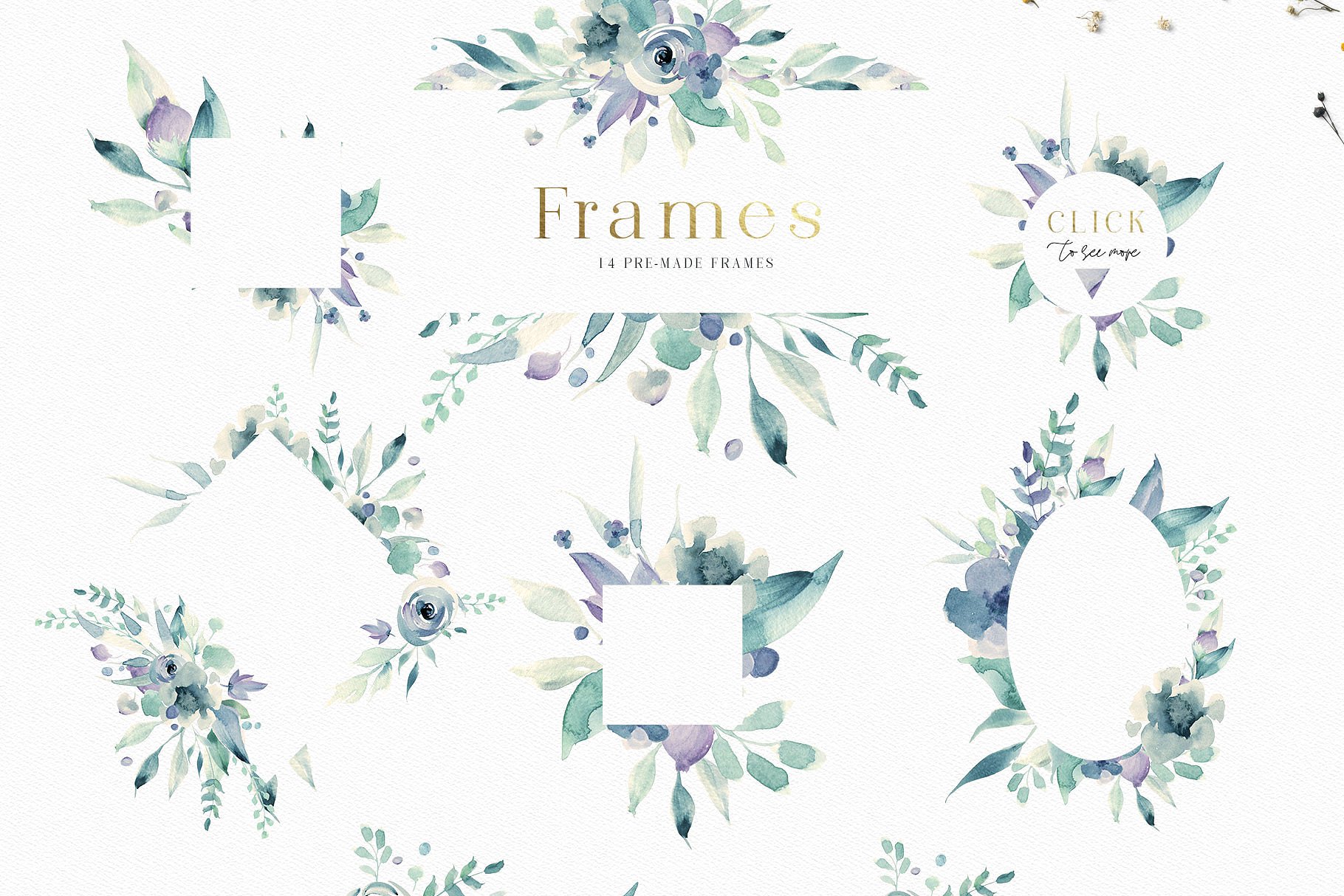 轻奢风格水彩元素合集 A Mountain Summer Watercolor Set插图(12)