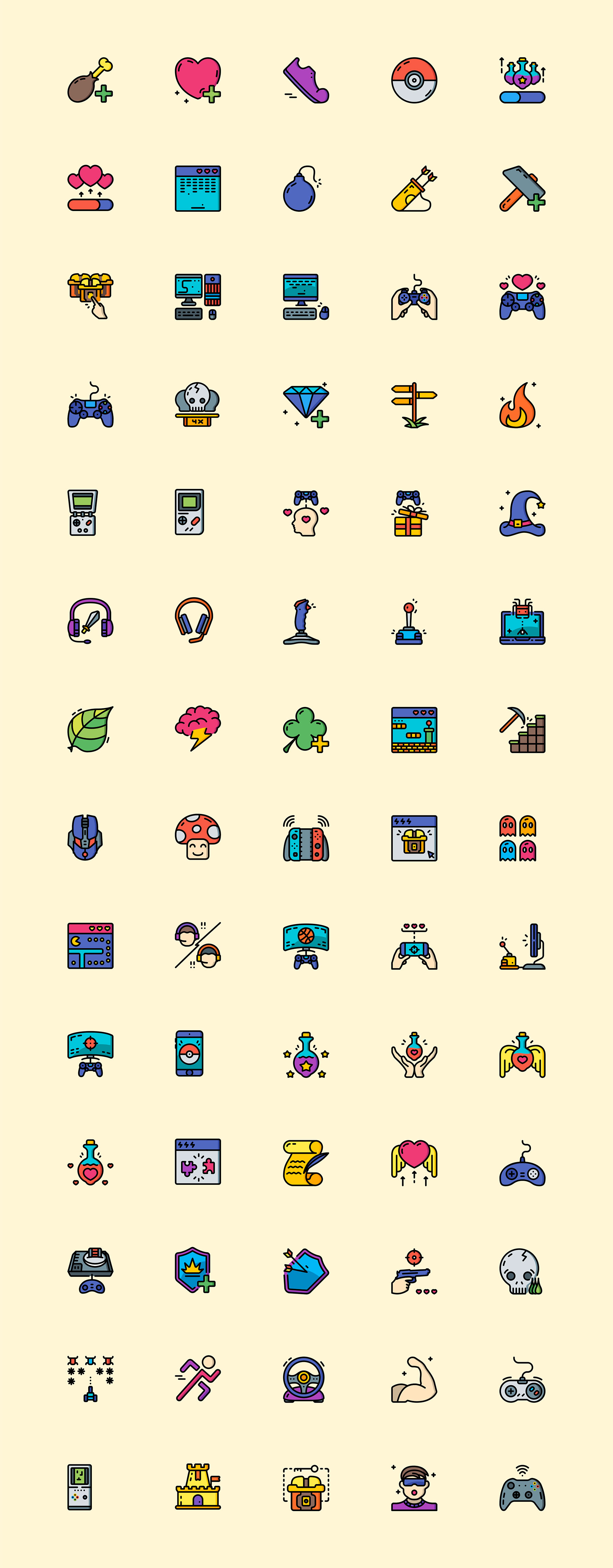 70 枚电脑游戏元素图标