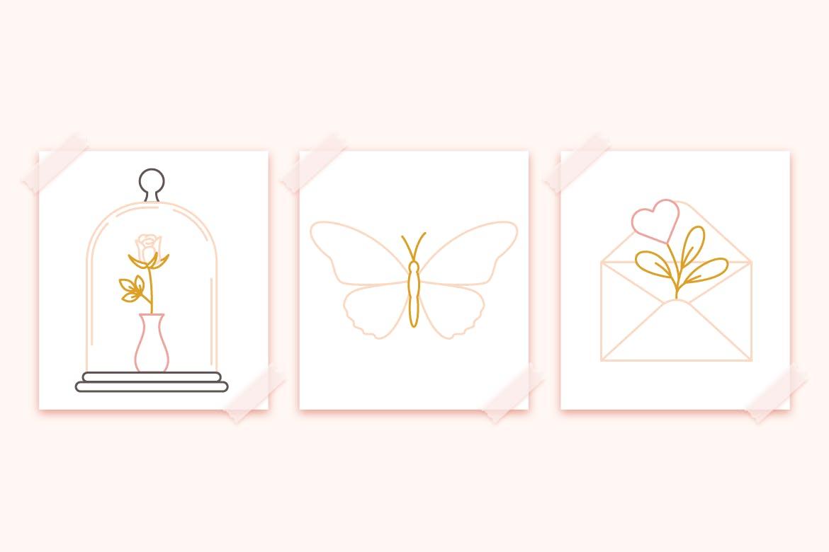 优雅手绘元素无缝纸张图案贴图素材 Design Elements and Seamless Papers插图(3)