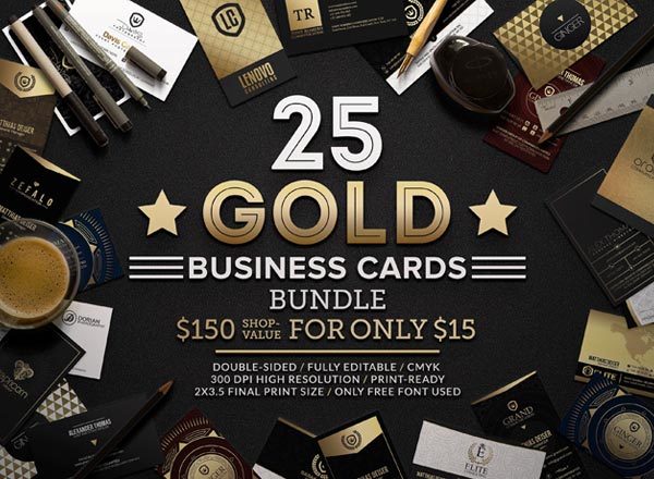 25个高端黑金名片设计模板