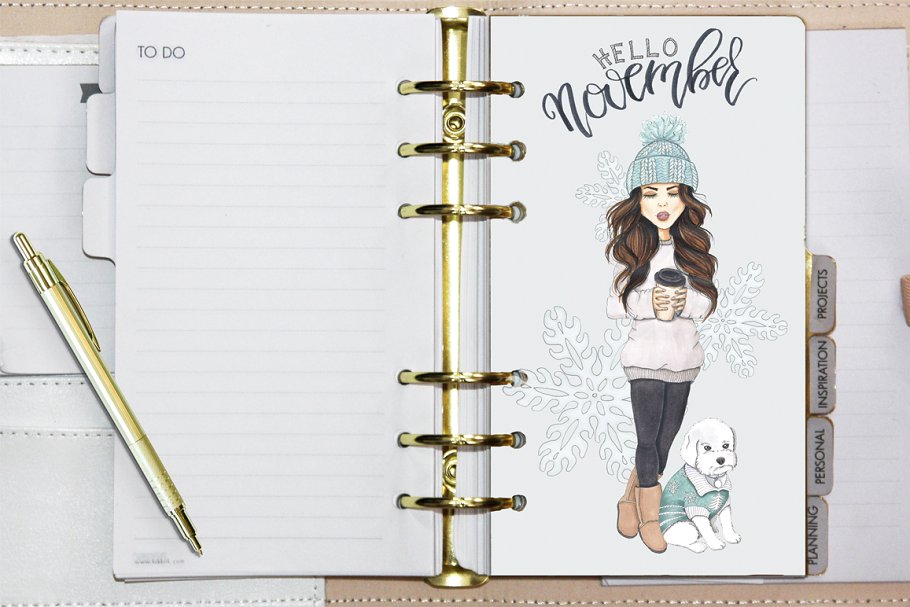 冬季圣诞节主题手绘插画套装 Winter Christmas Hand-painted Kit插图(11)