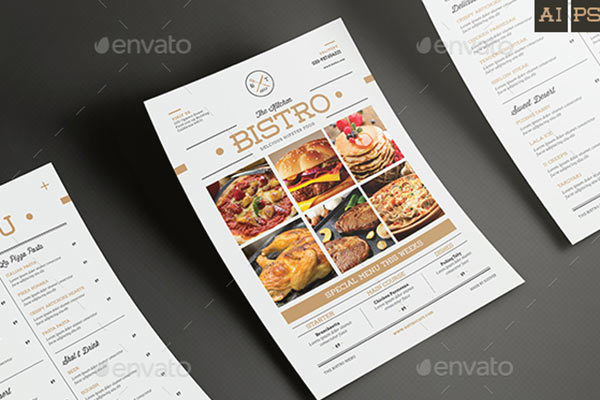 时尚简约的美食菜单设计模板下载Minimal Food Menu[ai,psd]