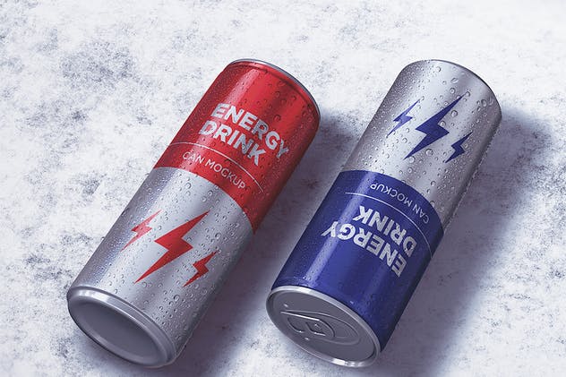 能量饮料罐头外观设计样机 Energy Drink Can Mockup vol.2插图(2)