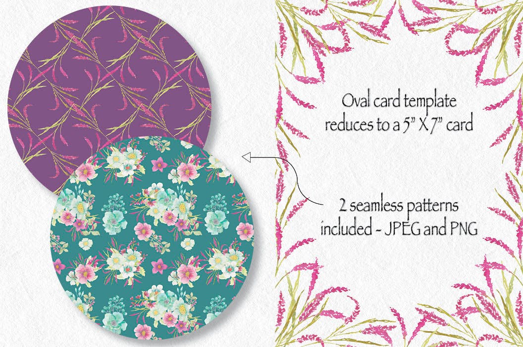 粉红维罗妮卡水彩花卉剪贴画套装 Pink Veronica Watercolor Clip Art Bundle插图(5)