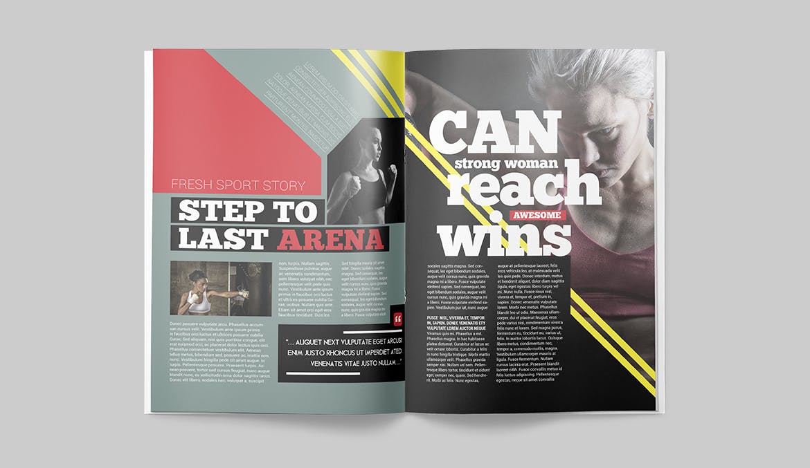体育赛事素材库精选杂志排版设计模板 Magazine Template插图(11)