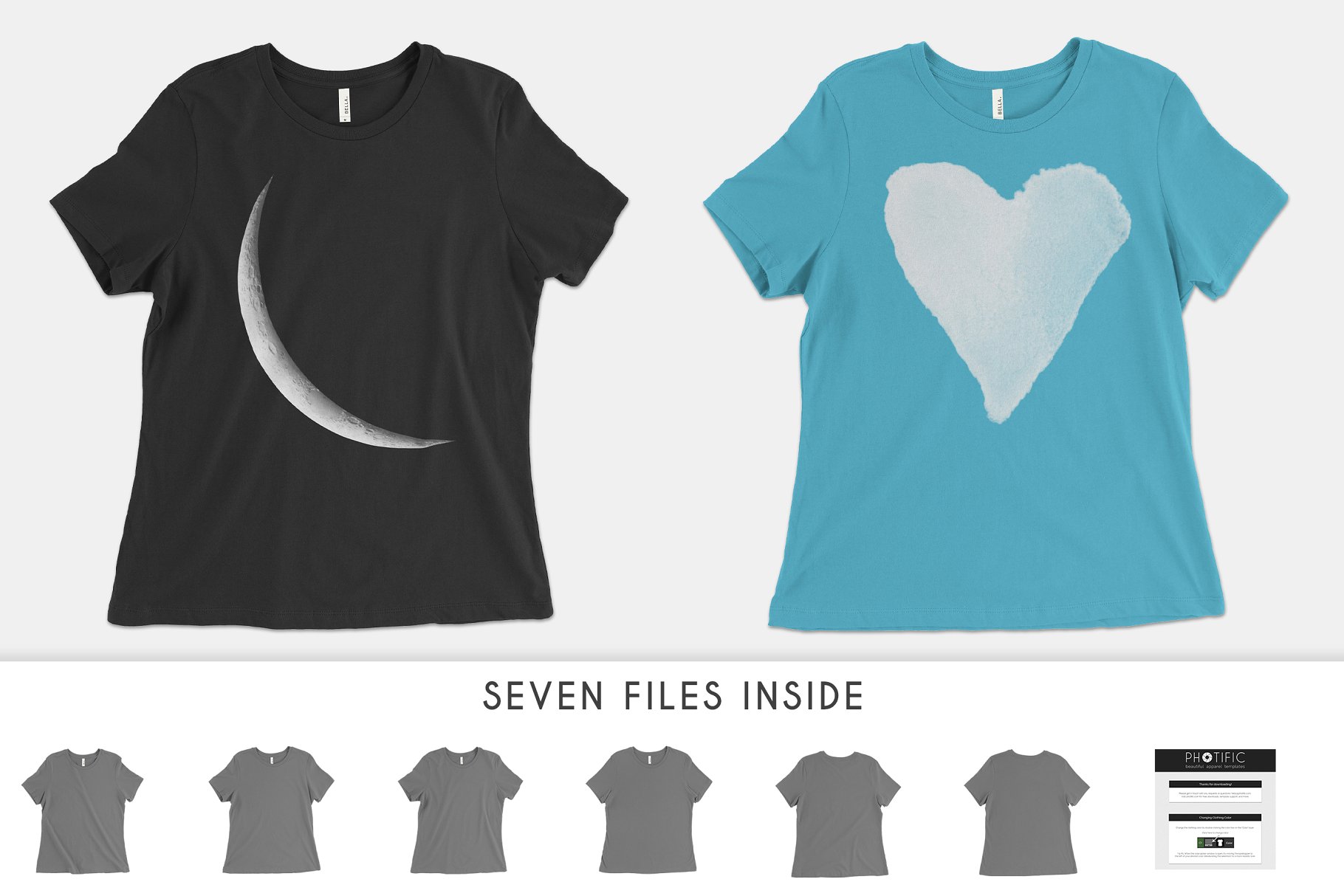 女士T恤样机模板 Bella Canvas 6400 T-Shirt Mockups插图(3)