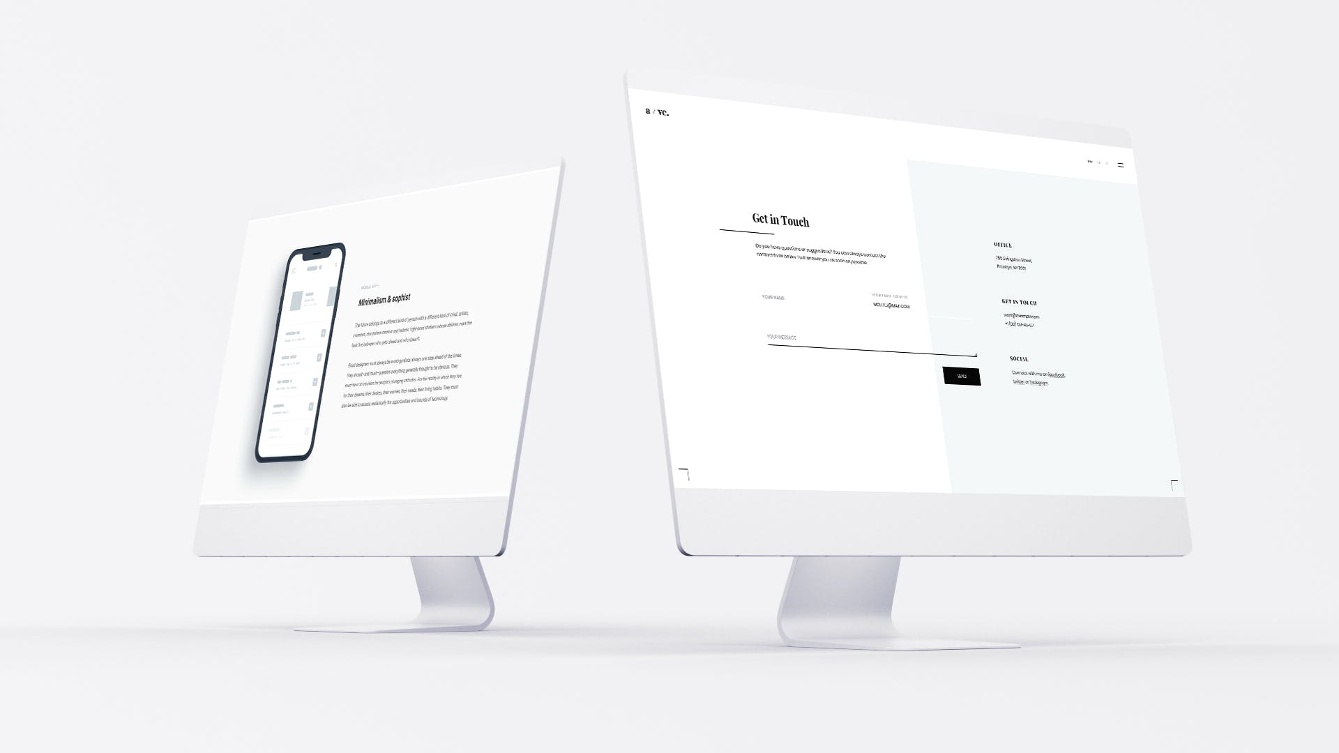 网站UI界面设计效果图预览白色iMac电脑样机模板 White iMac Mockup插图(12)
