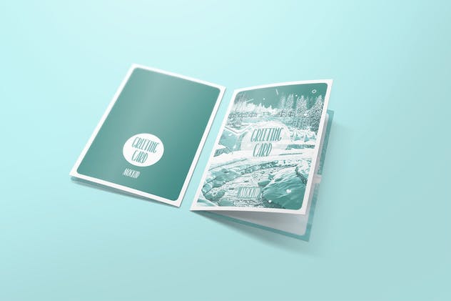 庆典节日贺卡/邀请函/明信片样机模板 Greeting Card / Invitation Mockups插图(1)