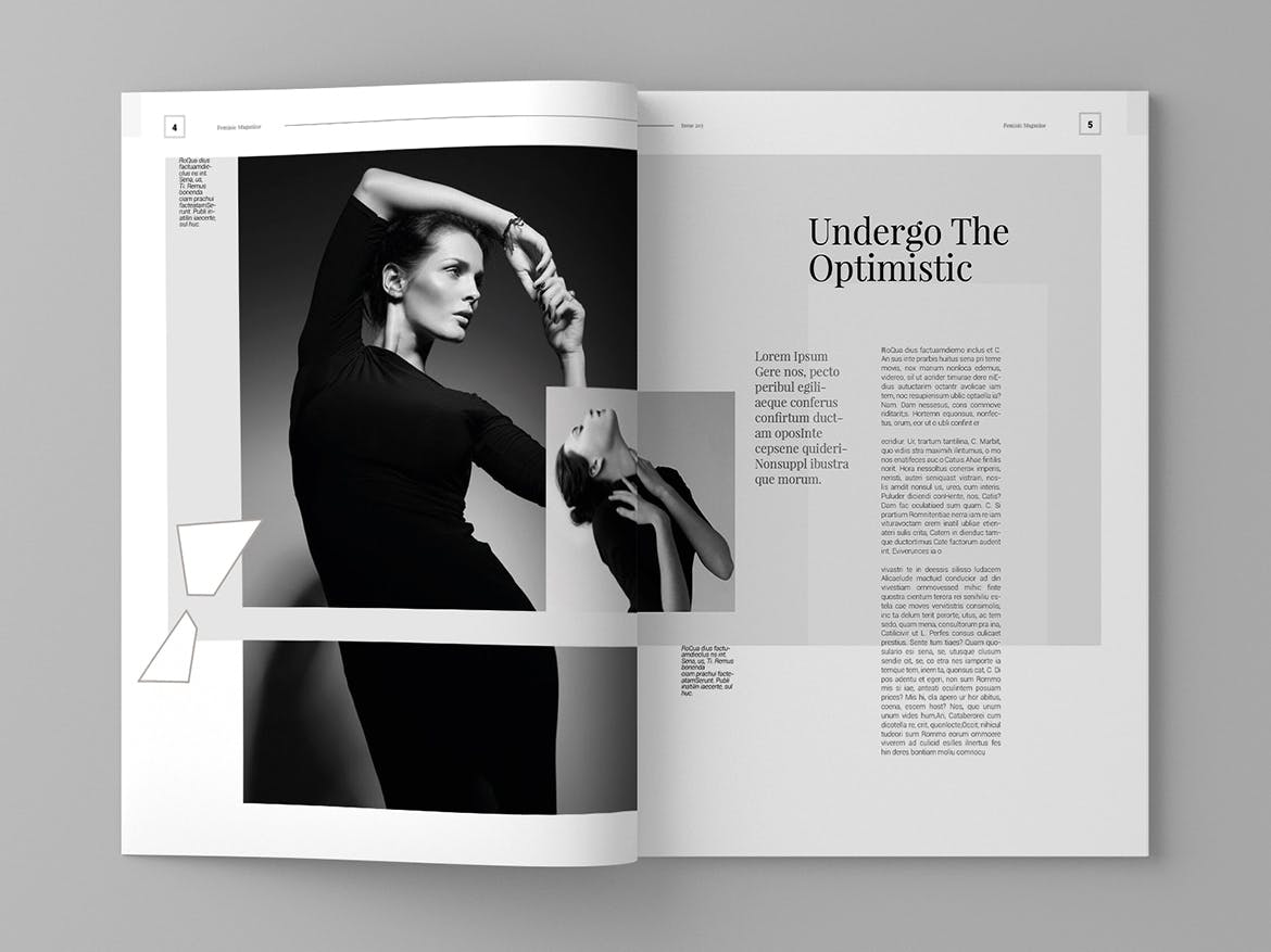 高端简约排版风格女性主题杂志设计模板 Feminic – Magazine Template插图(3)
