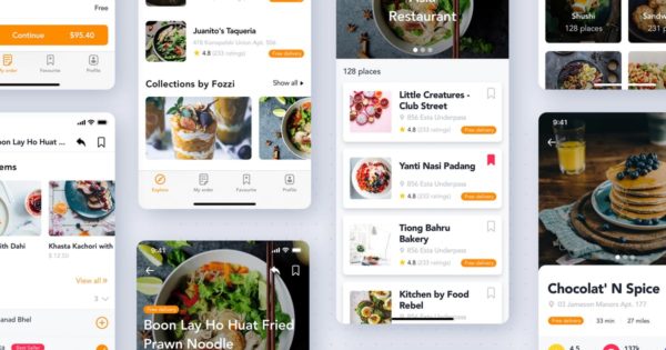 美食&amp;餐厅点餐APP应用UI设计套件 Food &amp; Restaurant mobile UI Kit