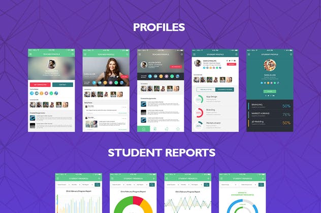 学习教育培训主题 APP UI 套件 Savvy UI Kit插图(2)