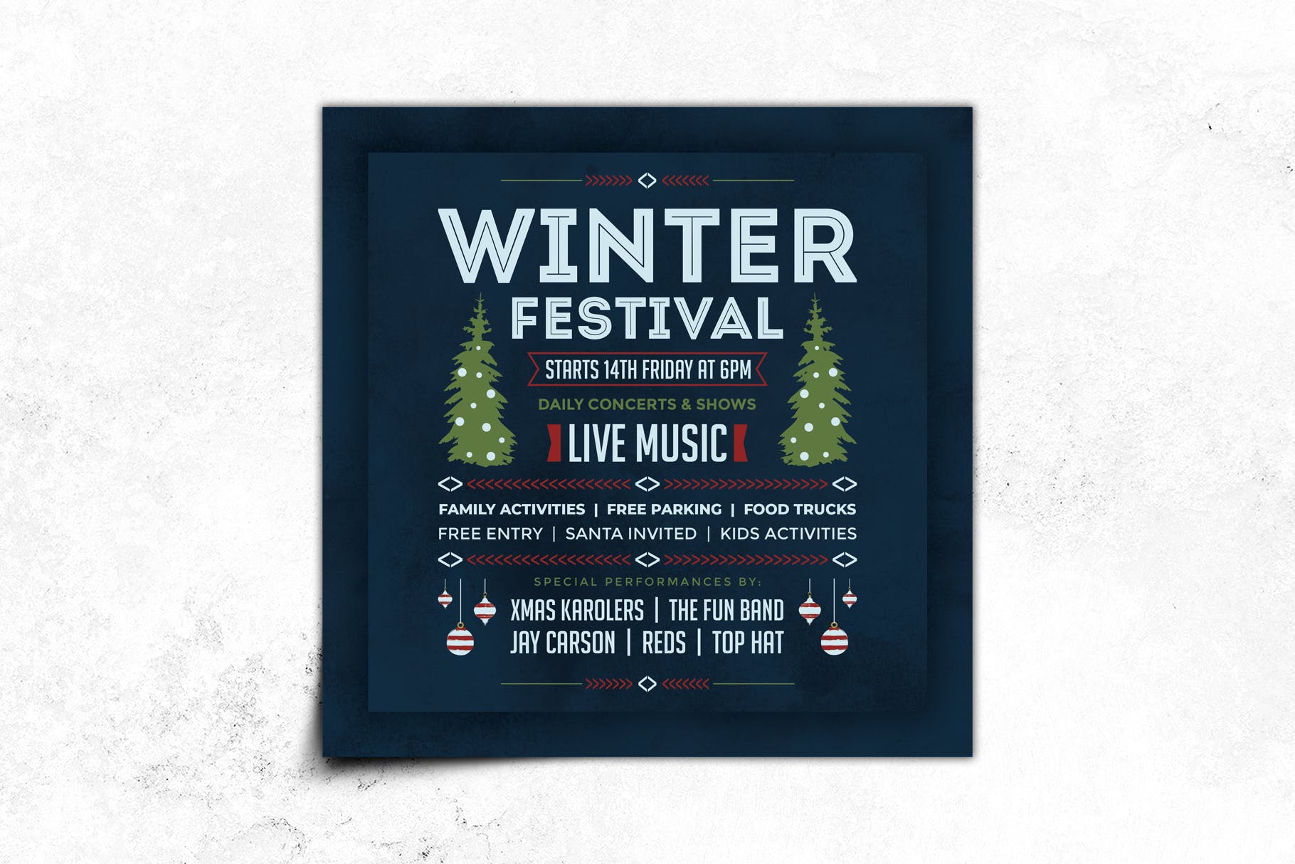 圣诞节庆祝主题海报传单设计模板v3 Christmas Flyer Template Vol.3插图(2)