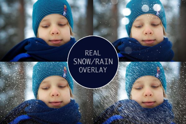 逼真飘雪雪景叠层背景 Real Snow-Rain overlays collection