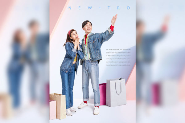 复古80年代风格时尚购物电商海报设计模板