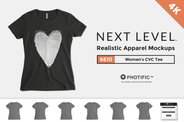 女士收腰T恤样机模板 Next Level 6610 Women’s CVC Tee