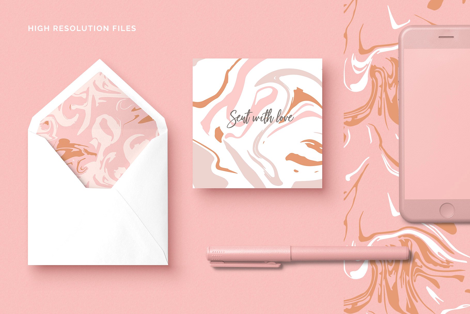 抽象大理石无缝矢量纹理 Marbling Vector Patterns插图(3)