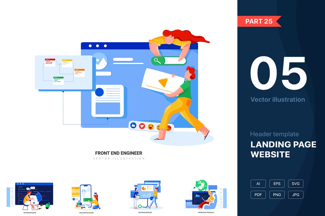 技术主题网站设计矢量插画素材集v25 Technology Vector Scenes插图