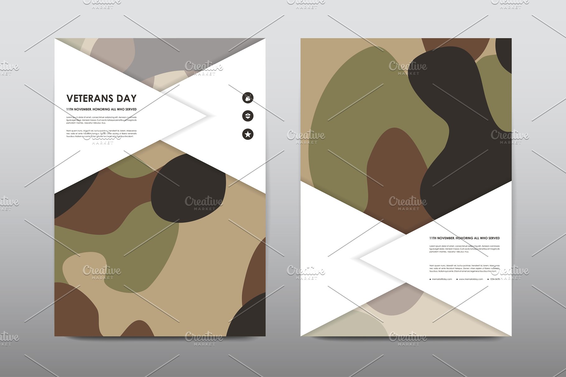 40+老兵节军人宣传小册模板 Veteran’s Day Brochures Bundle插图(21)