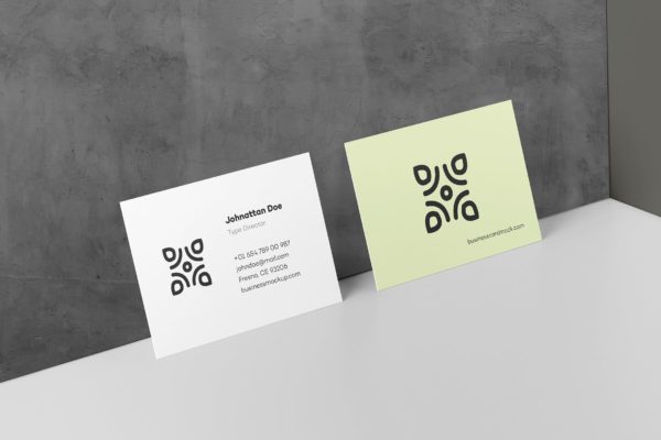 高端企业名片设计效果展示素材库精选 Business Card Mock-up 80×55