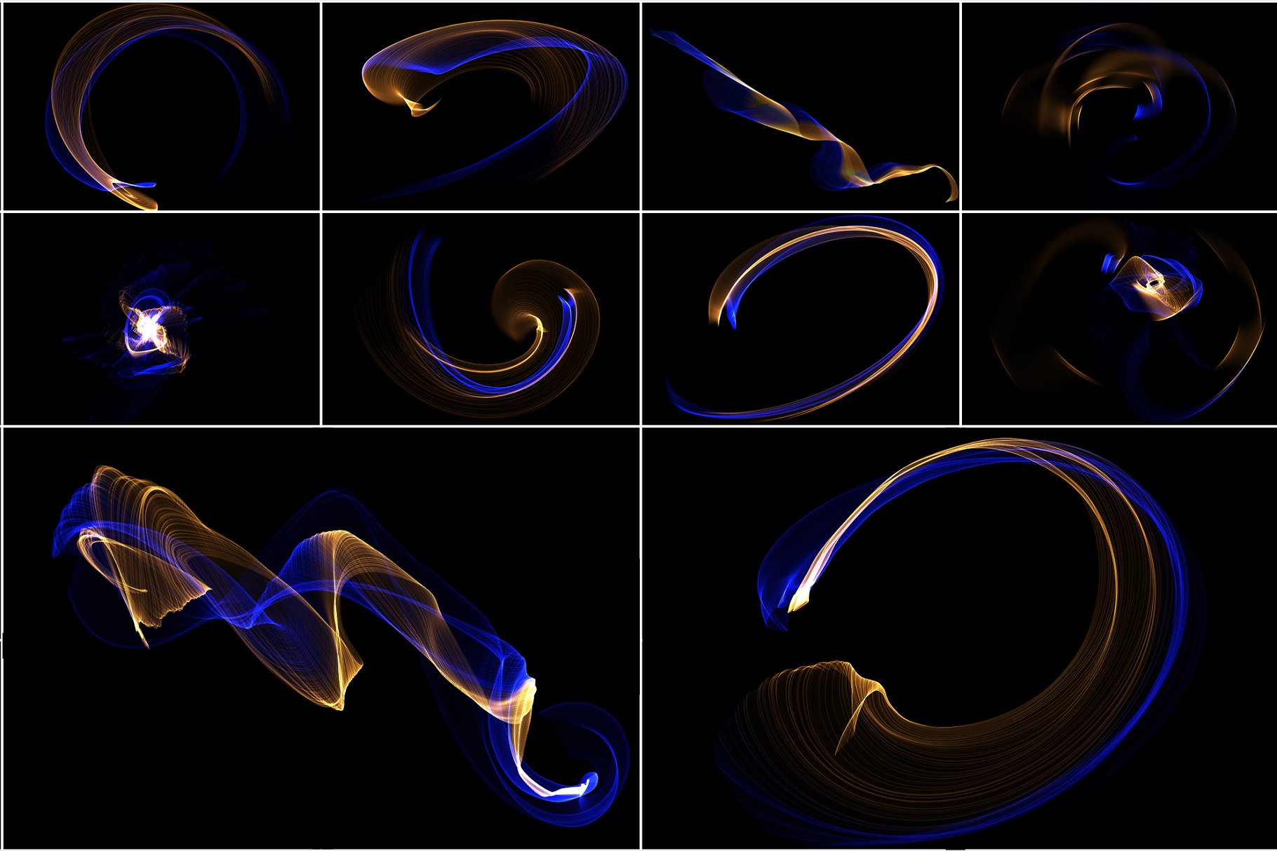 8K高分辨率皇家蓝&典雅金奇幻光线叠层背景 Royal Blue & Gold Elegance插图(2)