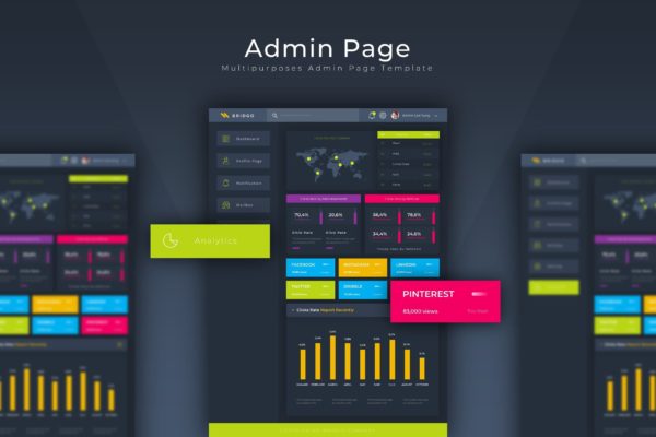多用途网站后台管理界面设计素材库精选模板 Bridgo Dashboard | Admin Template