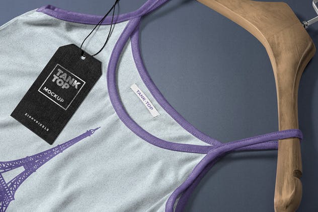 时尚女装印花背心服装样机 Women’s Tank Top Mockups插图(4)