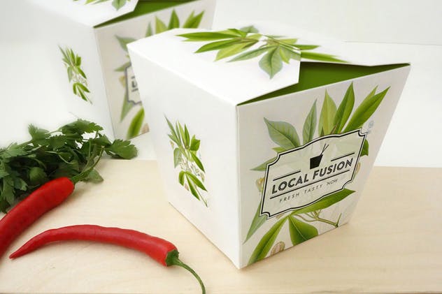 食品外卖纸盒样机模板 Food Box Mockup插图(3)