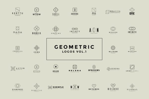 50个几何图形Logo设计模板V1 50 Geometric Logos Vol.1