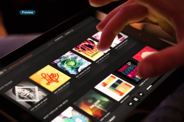 平板APP应用界面设计演示样机模板 Black iPad Tablet App UI Mock-Up插图(7)