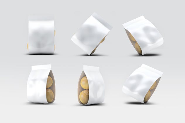 柑橘水果包装样机展示模板 Bag with Oranges Mockup插图(3)