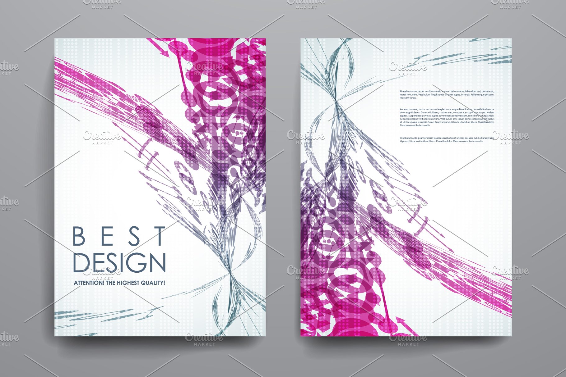 漂亮飘逸线条抽象画册模板 Brochures Templates插图(2)