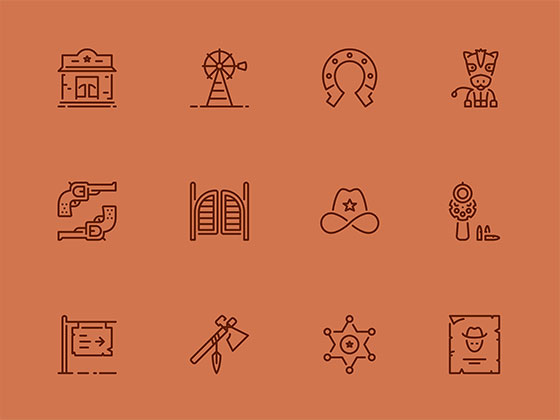 20 枚狂野西部图标素材之家精选sketch素材