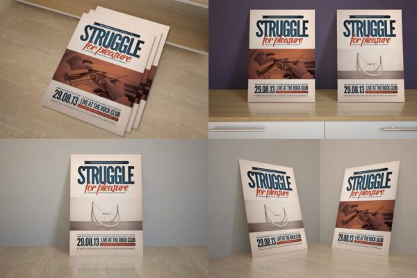 逼真传单设计图展示样机素材库精选模板 Realistic Flyer Mock Up