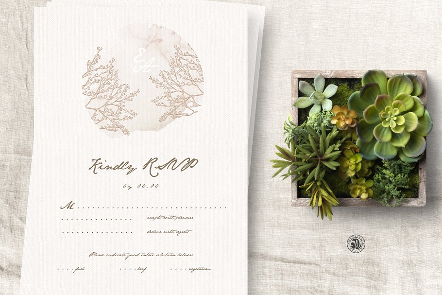 冬季婚礼邀请函设计模板套装 Winter Wedding Invitation插图(1)