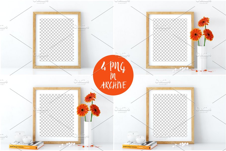 简约相框画框样机 Frame mockups pack 8×10插图(1)