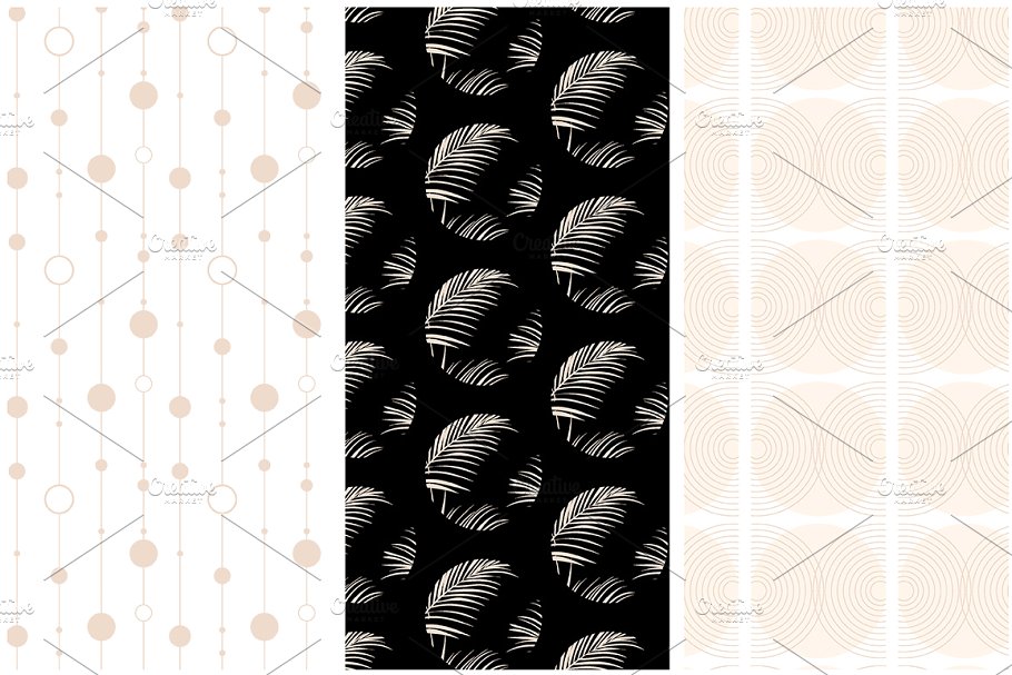 玫瑰金圆形几何图案纹理背景 Rose Gold Geometric Patterns插图(2)