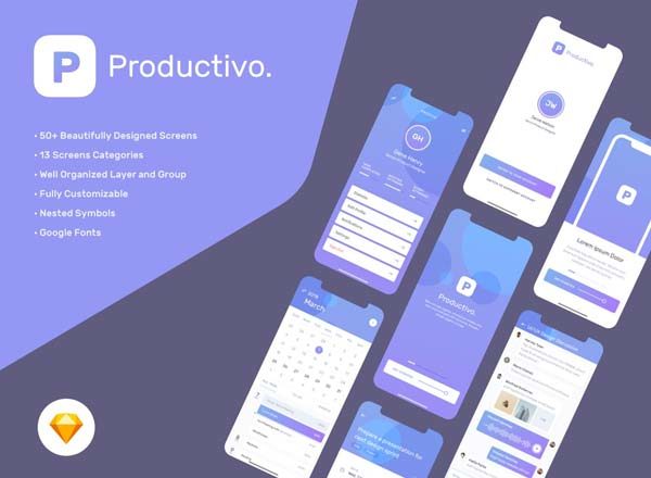 素材库下午茶：时尚多功能生活提醒社交类APP UI KITS下载[sketch,iPhone X]